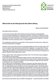 Offener Brief an den Stiftungsrat der MZS