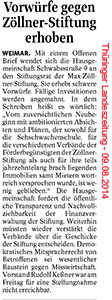 Vorw&uuml;rfe gegen die Max-Z&ouml;llner-Stiftung